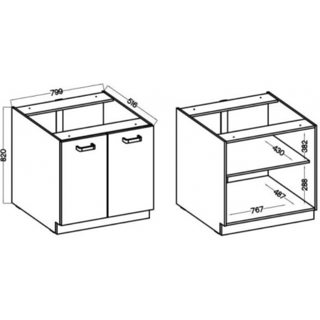 Szafka kuchenna dolna 80 cm biała AURO 80 D 2F BB